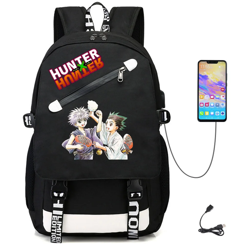 

Hunter X Hunter Backpack Girl Boy Schoolbag Large Capacity Laptop Bag Teenager Waterproof Multifunction USB Charging Knapsack