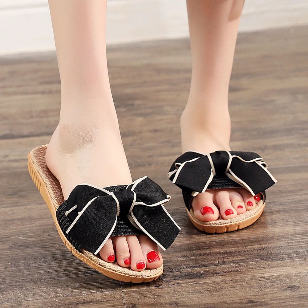 

Summer Slippers Shoes Women 2022 Cute Big Bow Anti-slip Home Slippers High Quality Outdoor Beach Eva Flip Flop EVA Slides Women