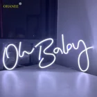 Светодиодная неоновая вывеска OHANEE Oh Baby, лампочка ручной работы на заказ для вечерние НКИ, свадьбы, Витрины Магазина, подарок на день рождения для настенного декора, неоновые лампочки Oh Baby