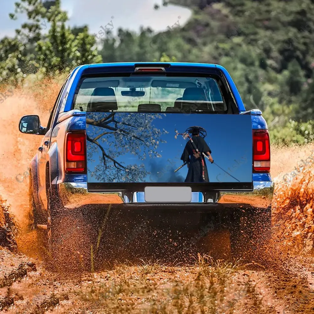 Японская защитная виниловая наклейка на багажник автомобиля самурая