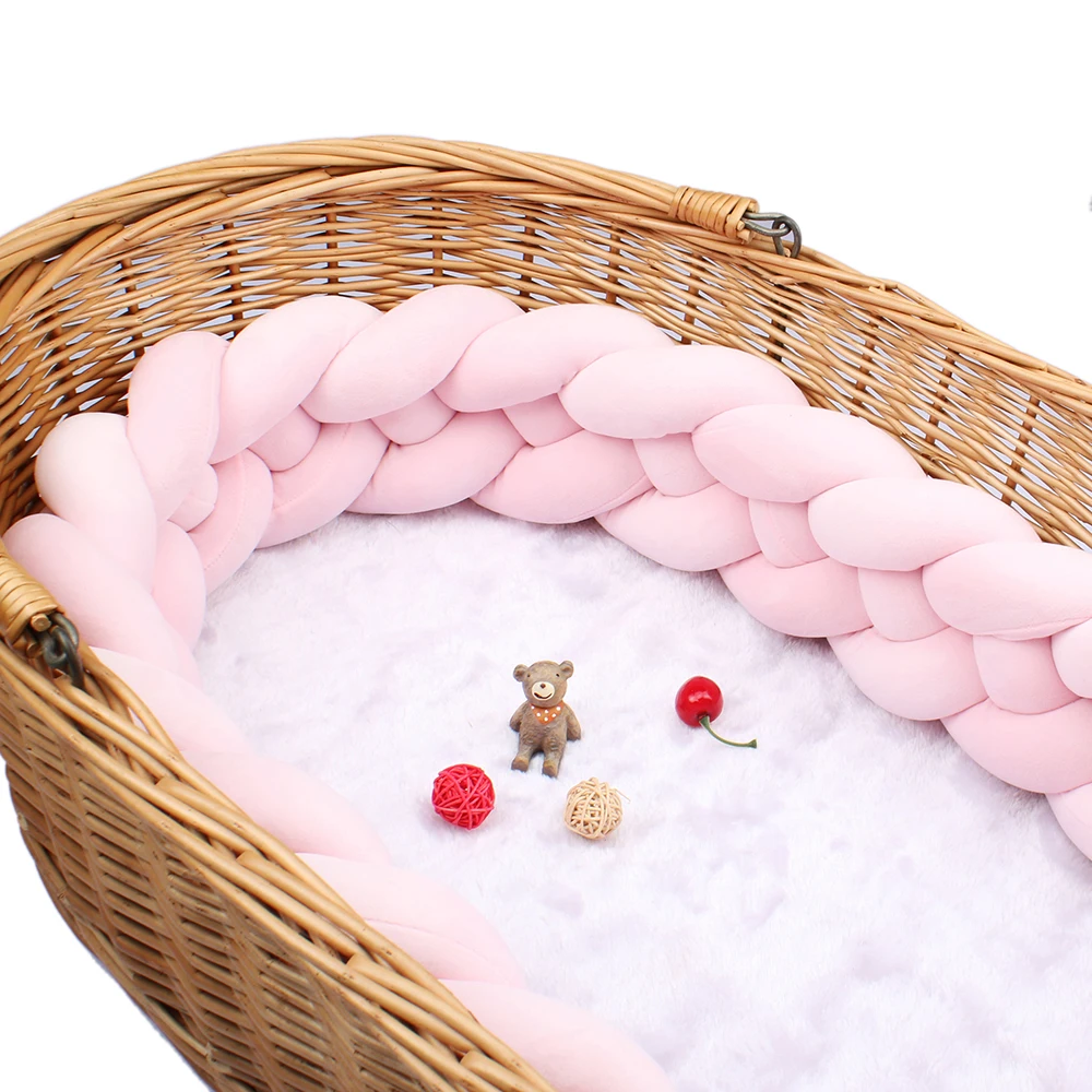 

Baby Bumpers For Cribs Pink 4 Knotted