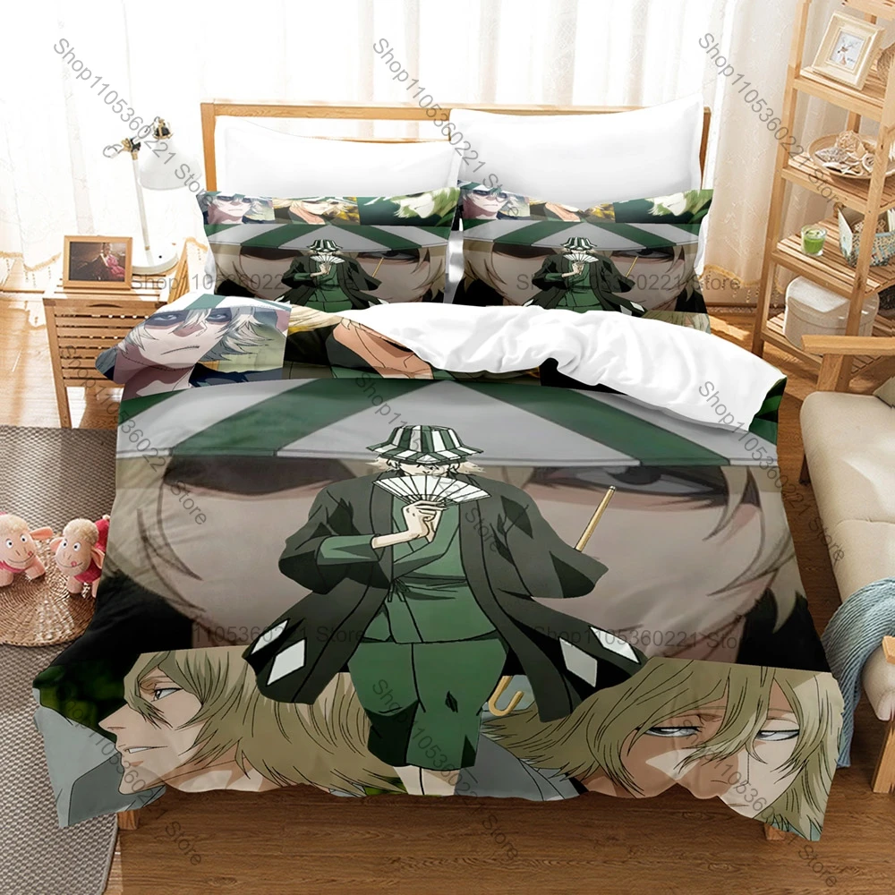 Фото Комплект постельного белья Urahara Shop Kisuke Vintage Bleach Anime Merch: 1 пододеяльник + 2 наволочки, мягкая микрофибра №4