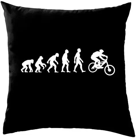 

Dressdown Evolution of Man Mountain Bike - Cushion/Pillow - 45x 45cm (18)" - Black - One Size