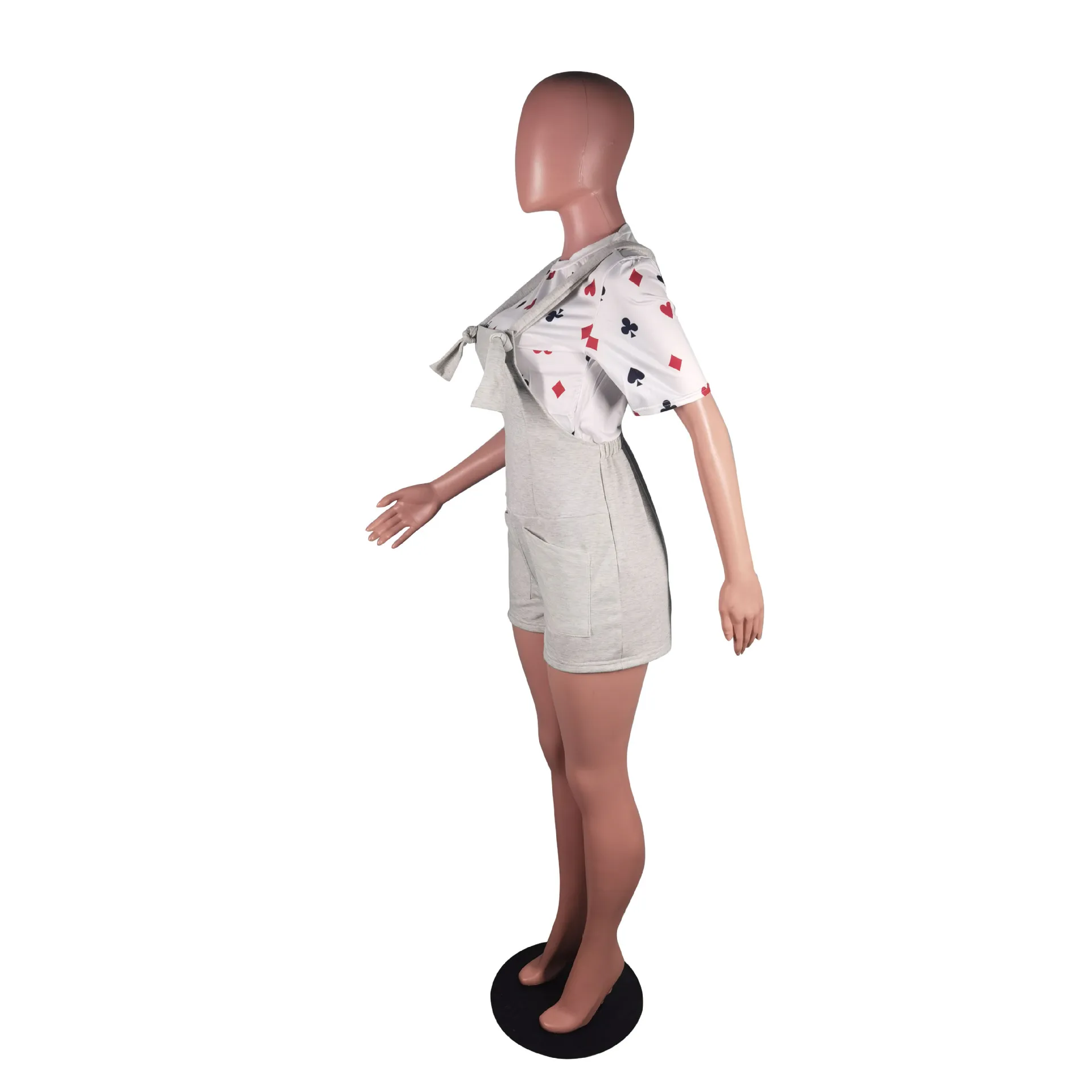 Casual Female Overalls Solid Splicing Pocket Loose High Waist Romper Jumpsuits Summer Streewear Korean Style Suspenders Shorts