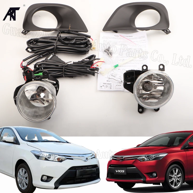 

Противотумансветильник для 2013-2016 TOYOTA Vios Yaris светильник ний бампер автомобиля, хромированная противотуманная фара, крышка гриля, ободок