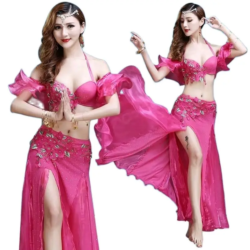 

New Adult Lady women Belly Dance Costume Oriental bellydance skirt Stage Performance 2/3pcs set Bra Belt Skirt Bellydancing Wear