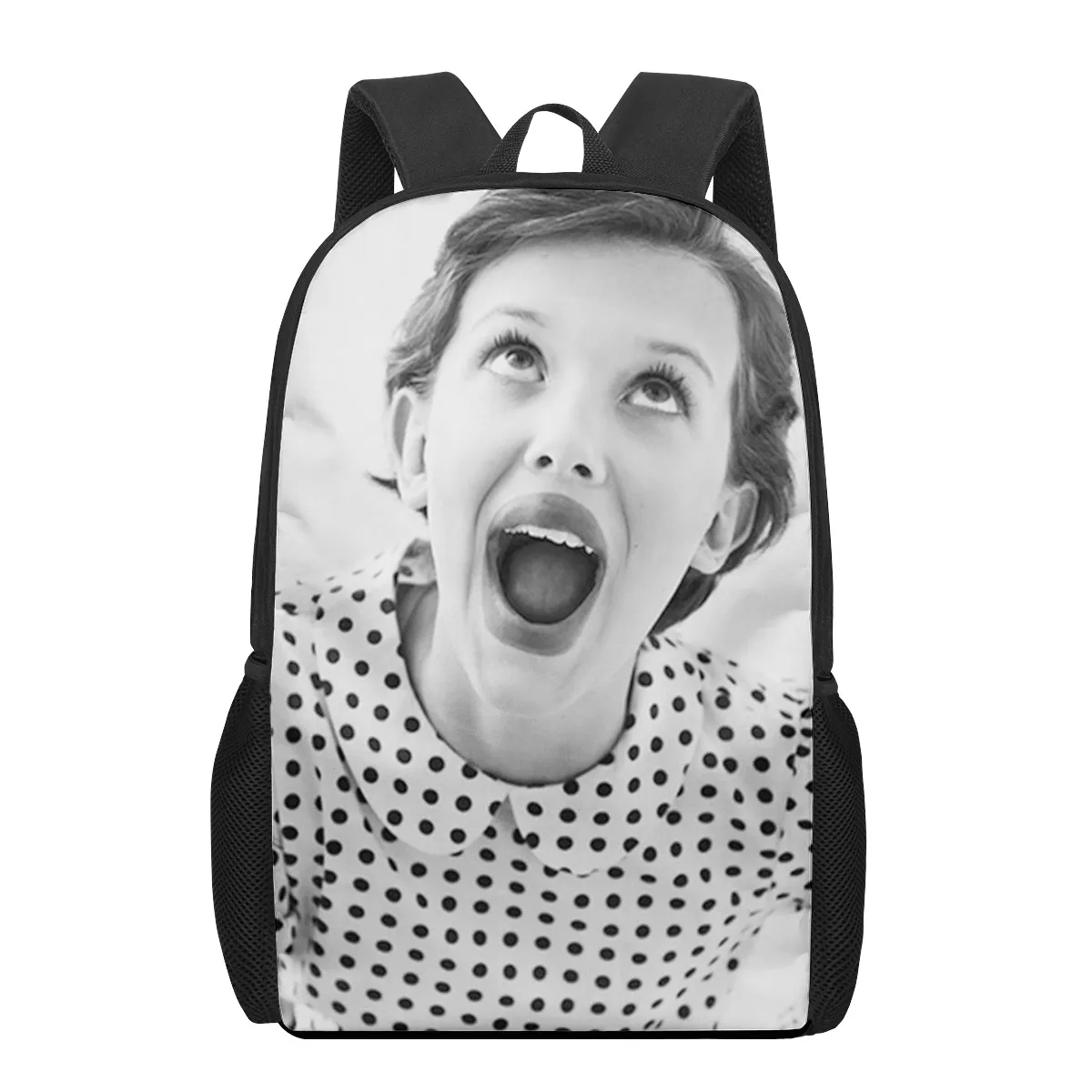 Millie Bobby Brown 3D Pattern School Bag for Children Girls Boys Casual Book Bags Kids Backpack Boys Girls Schoolbags Bagpack