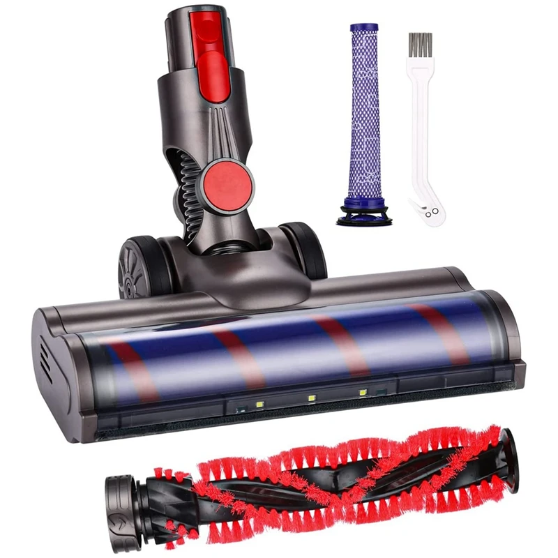 

Для пылесоса Dyson V7, V8, V10, V11 мягкий валик, чистящая головка с прямым приводом со светодиодом, для коврового покрытия, паркетного пола