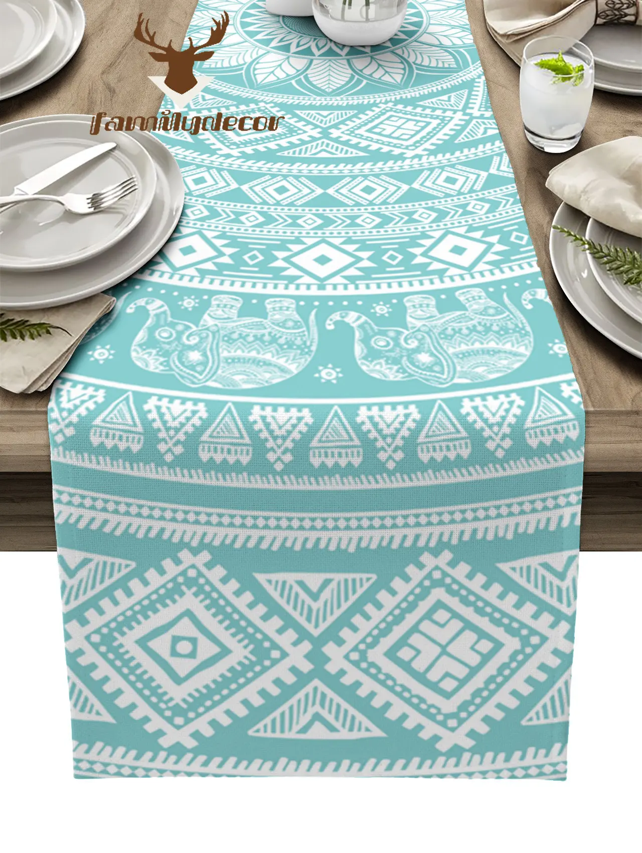 

Mandala Flower Pattern Table Runner Home Wedding Decor Table Flag Mat Table Centerpieces Decoration Party Dining Long Tablecloth