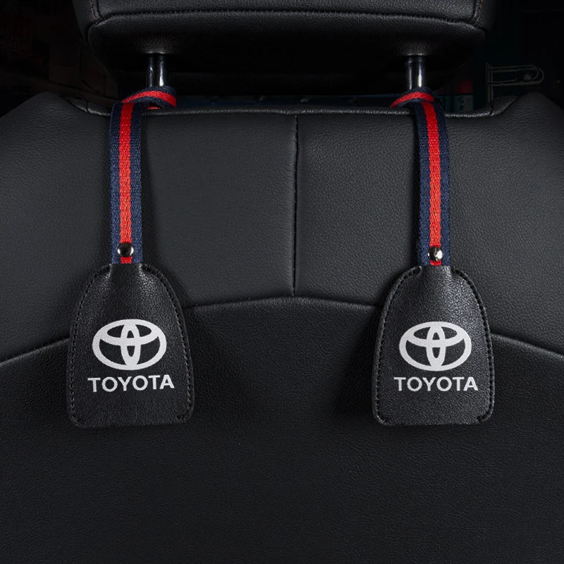 

For Toyota Corolla 2022 Chr Yaris Auris Rav4 Hilux Car Organizer Seat Back Hook Leatherwear Metal Headrest Hooks Car Accessories
