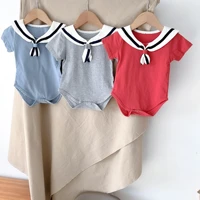 newborn baby clothes summer short sleeve baby bodysuits clothes sailor collar toddler infant jumpsuits bodysuit