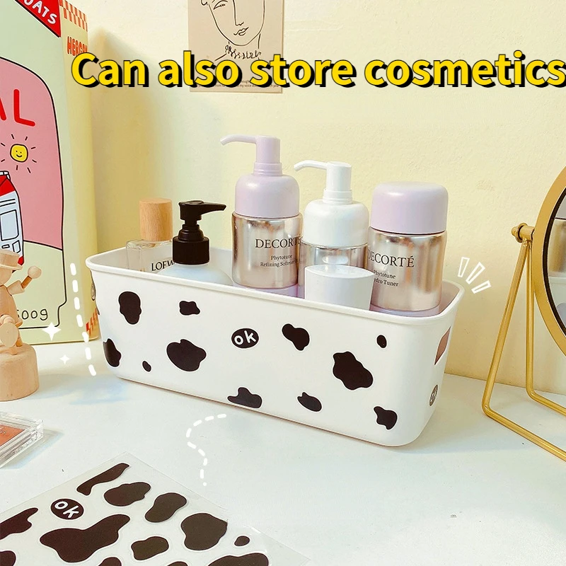 cute desktop mobile phone case storage box ins multifunctional cosmetics organizer box large capacity kawaii storage basket free global shipping