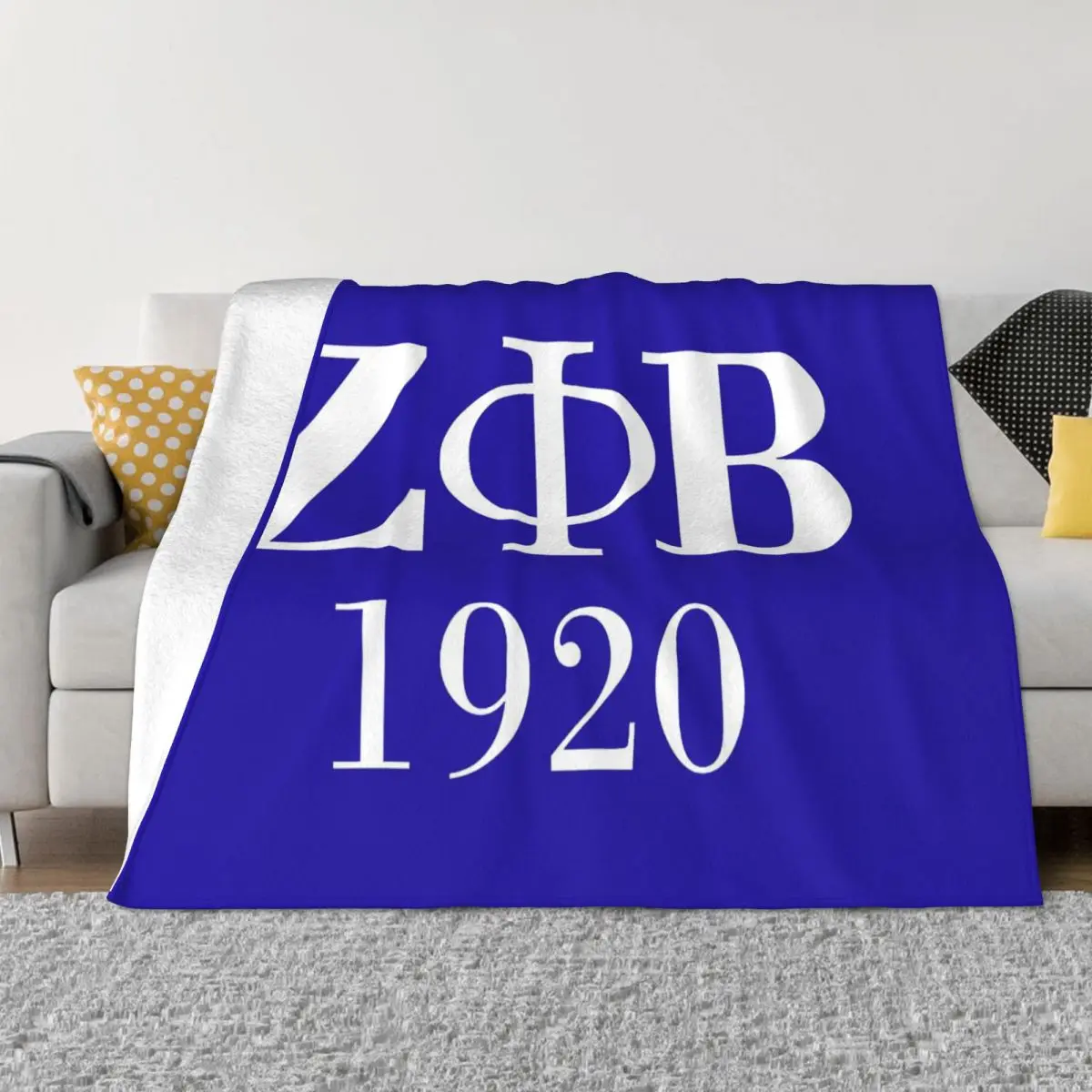 Zeta Phi Beta Sorority Logo Blanket Soft Fleece Warm Flannel Greek Letter 1920 Throw Blankets for Sofa Outdoor Bedroom Bedspread