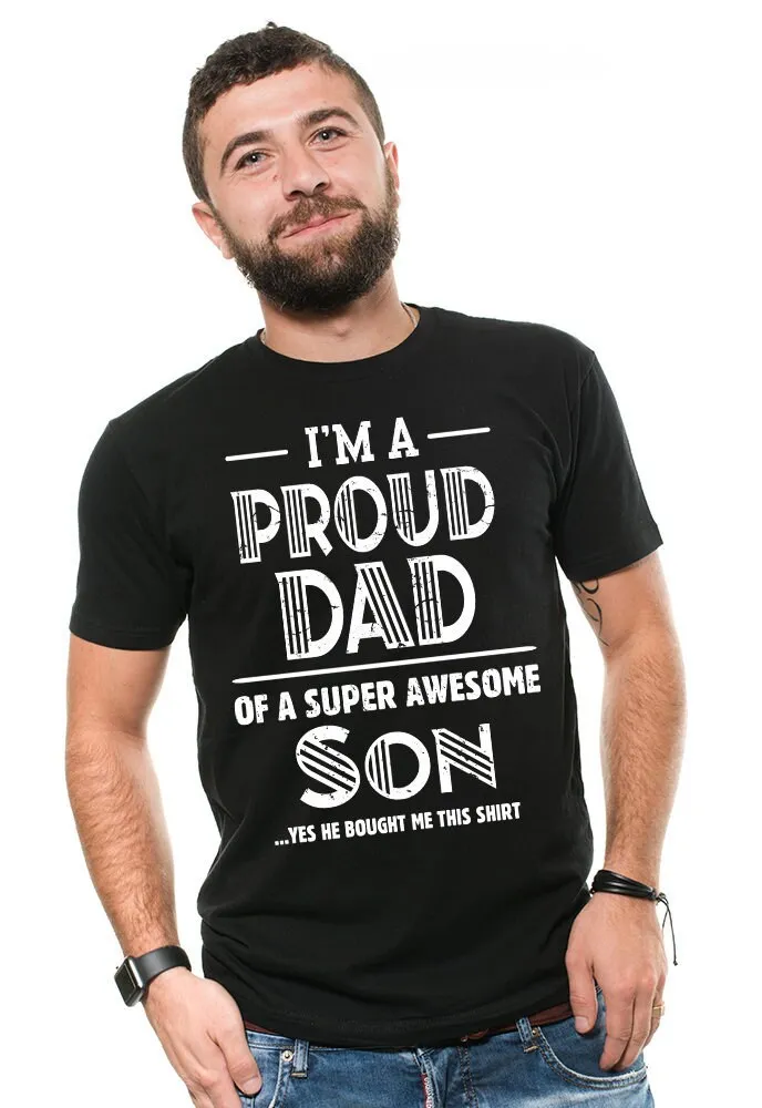 Мужская футболка Proud Dad подарок на день отца рождения