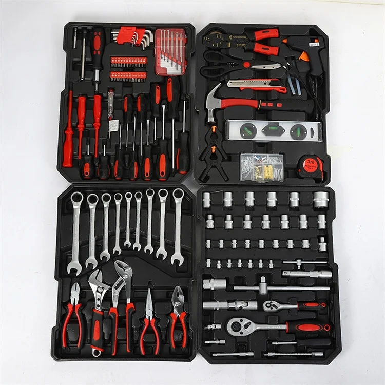 

187Pcs Auto Tool Box Aluminium Case Hand Tool Set with wrench sockets set