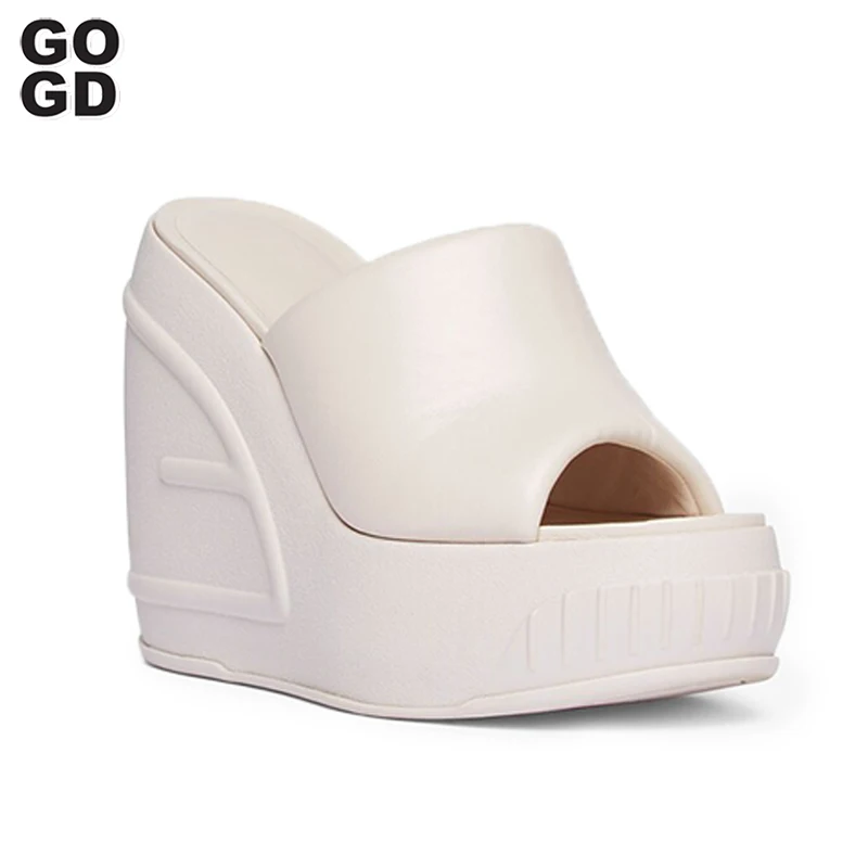 

GOGD Brand Fashion Women’s Pumps New Summer 2023 Slippers Platform Sandals Outdoor Beach Shoes Fur Slipper Sexy Newest Designer
