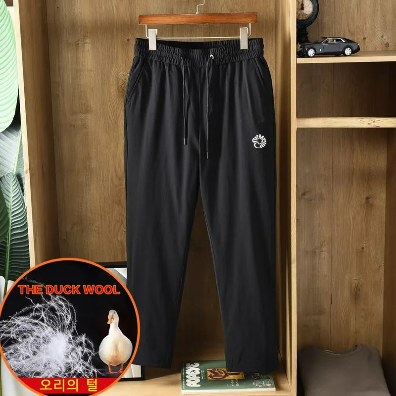 

2023 Men's Golf Down Pants Korea Winter Goose Duck Feather Golf Trousers Thicken Warm White Duck Down Waterproof Man's Golf Pant