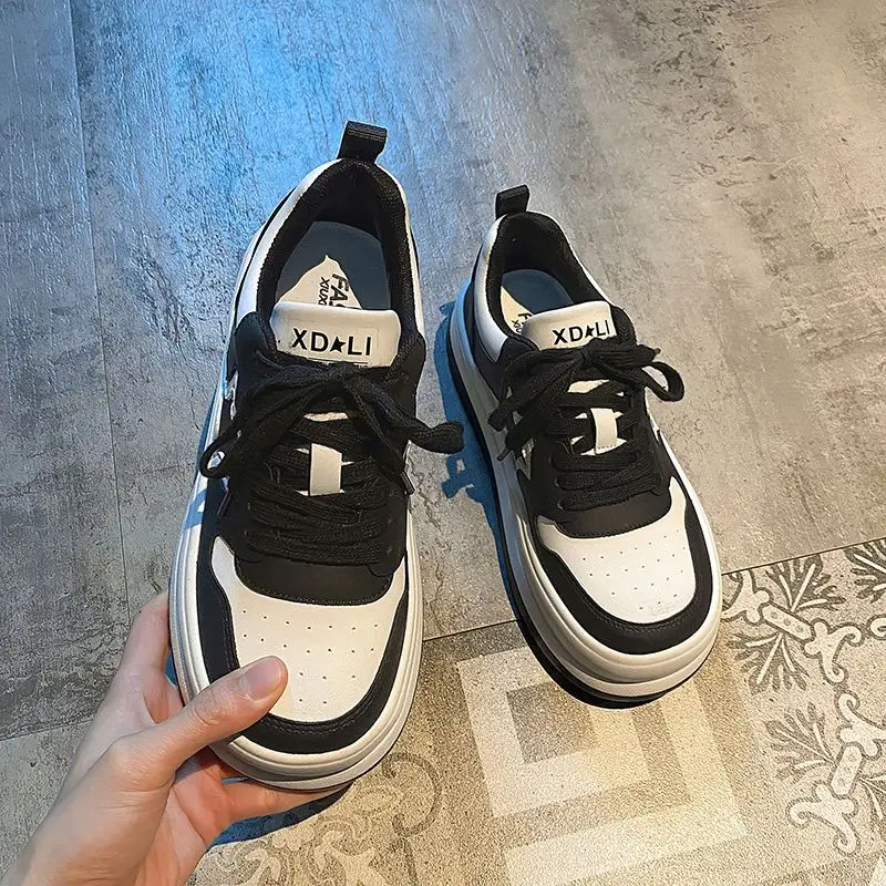 Vintage Platform Sneakers 2023 Spring Women's Sports Shoes Casual Flats Kawaii Black Brown Tennis Female Harajuku Vulcanize