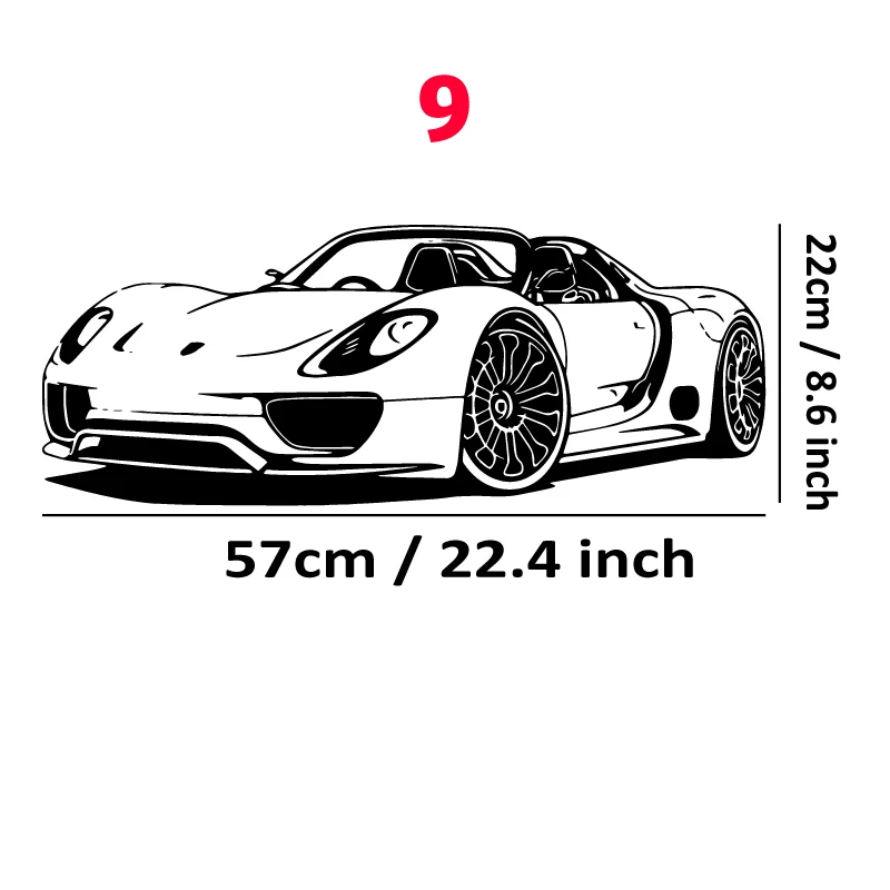 

Виниловая наклейка на стену WILOWHKY Силуэт спортивного автомобиля
