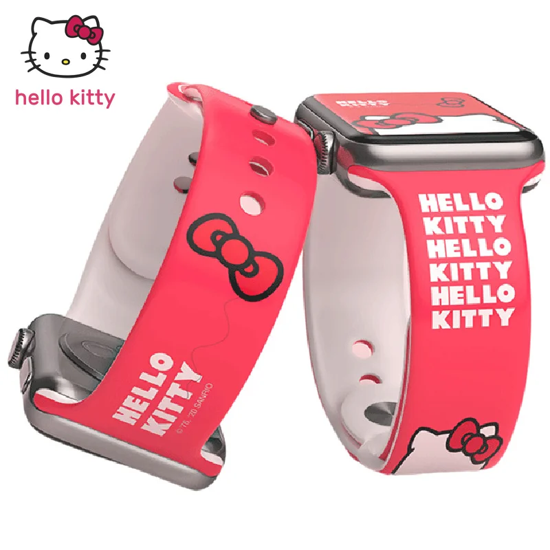 Оригинальные силиконовые часы Hello Kitty используемые Apple Watch ремешок для часов