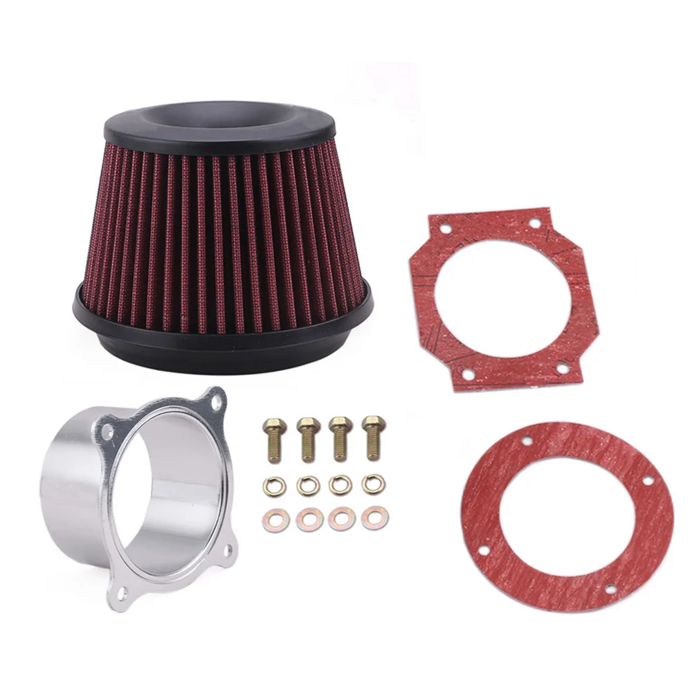 

Universal 3inch Air Filter Aluminum Tube Kits Dual Funnel Adapter Air Filter 76MM Intake Cold Air Intake Kits Parts With Logo
