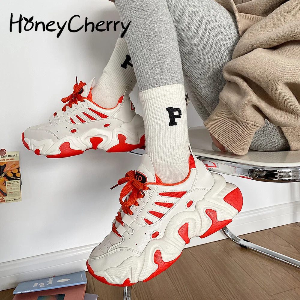 

Daddy shoes 2022 spring new fashion trend color matching casual platform shoes classic strap sports running shoes