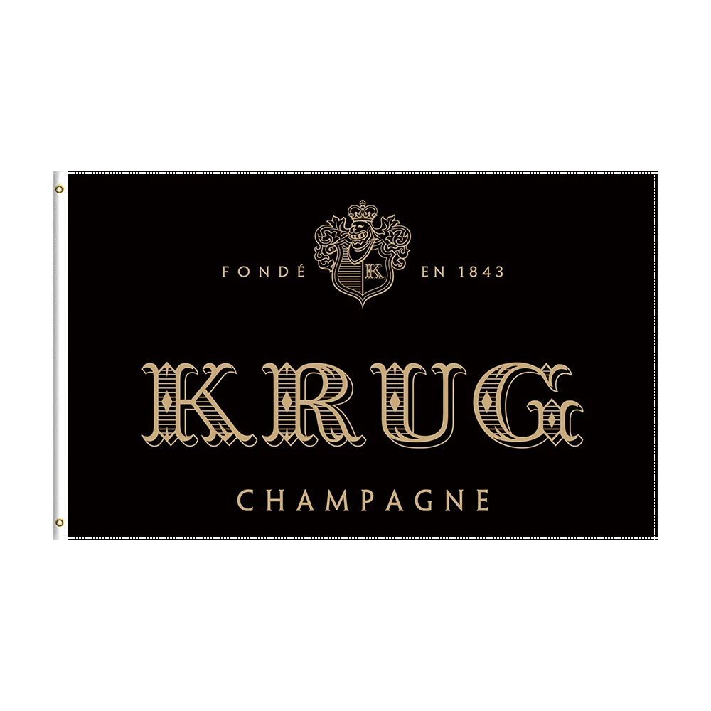 

3x5 Ft KRUGS Flag Polyester Printed Champagne Banner For Decor