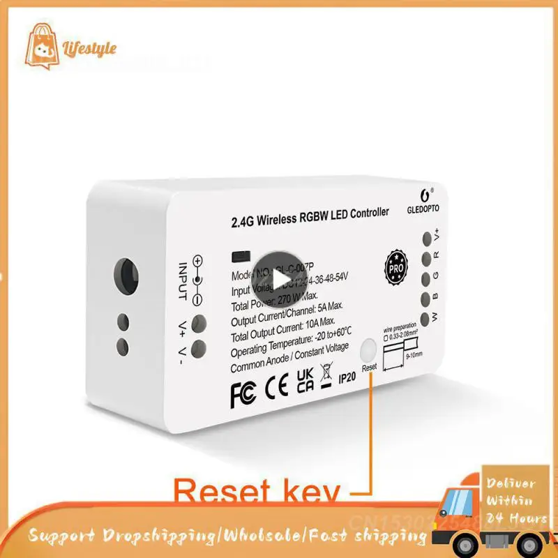 

1/2/3PCS Zigbee 3.0 LED Strip Controller Reset Key RGB+CCT Work with Tuya Smart Life SmartThings App Voice RF Remote Switch