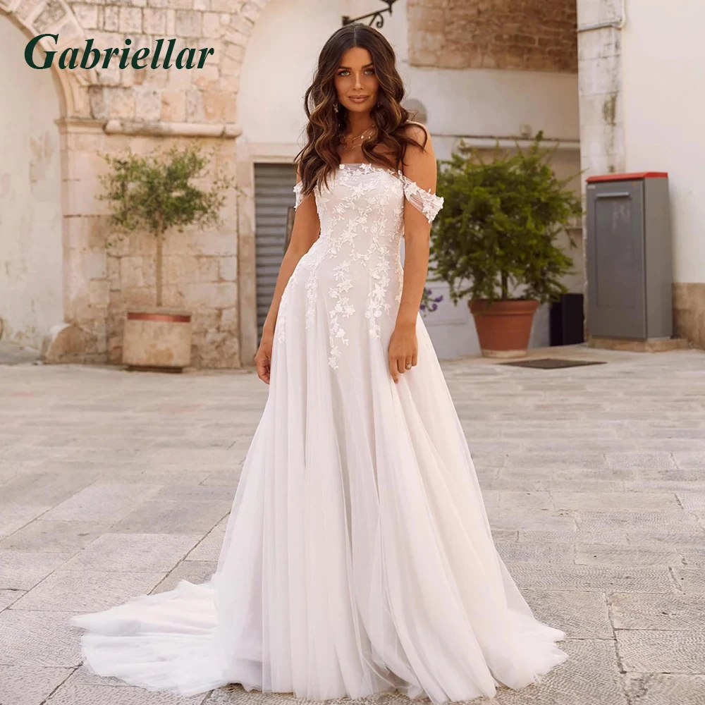 

Gabriellar Exquisite Wedding Dress Strapless Off the Shoulder Backless A-line Wedding Gown Vestido De Casamento Custom Made