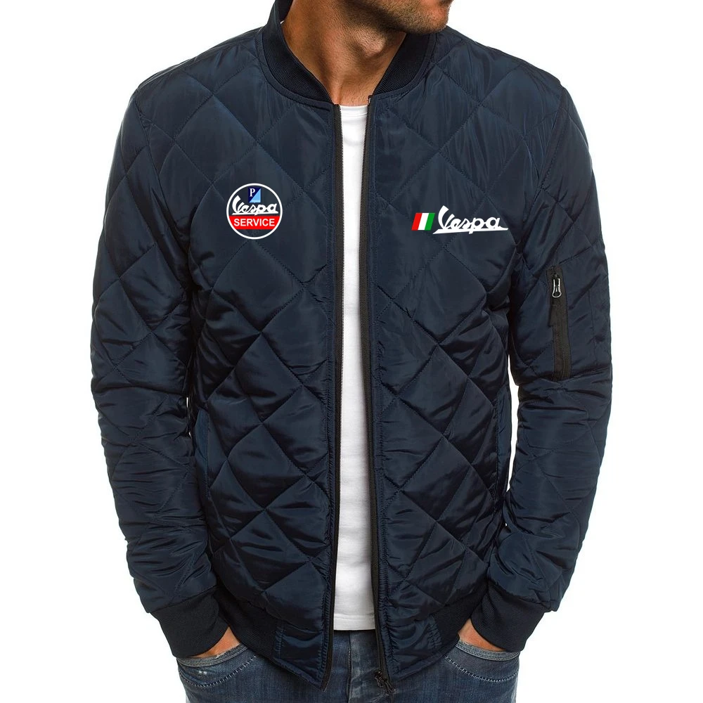 

Мужская куртка на молнии Vespa, однотонная теплая удобная куртка с принтом, уличная одежда, 2023