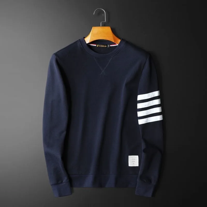 

Роскошный брендовый Модный осенне-зимний свитер, мужской облегающий модный спортивный пуловер с круглым вырезом для мужчин, высококлассный Мужской Топ