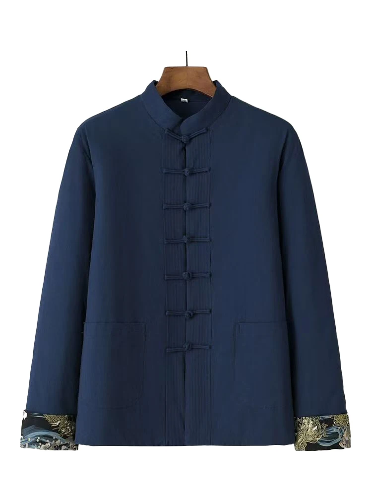 Мужской удобный свободный костюм с длинными рукавами для кунг-фу китайские