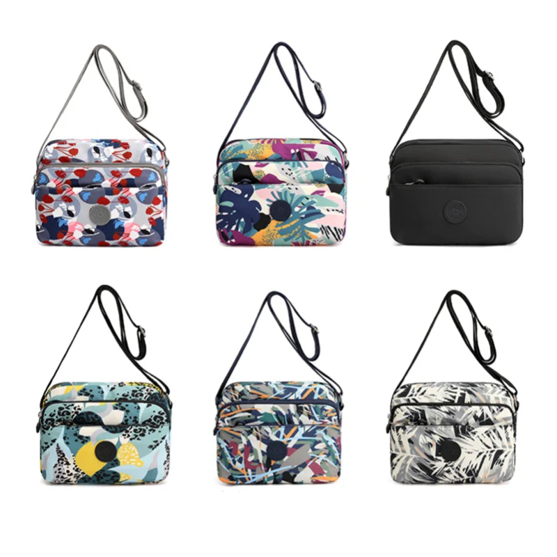 Large Capacity Printing Women's Shoulder Bag Horizontal Square Zipper Crossbody Bag Female Wallet Cell Phone Pouch Backpack