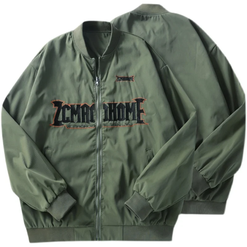 Spring and Autumn New Fashion Brand Embroidery Double-sided Wear Outerwear Men Women Couple Street Hip-hop Loose American...