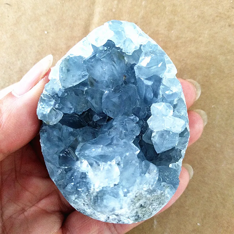 

100% Natural Stone Celestine Geode Crystal Mineral Samples Cavity. Specimen Clusters Home Room Decor Healing Crystals