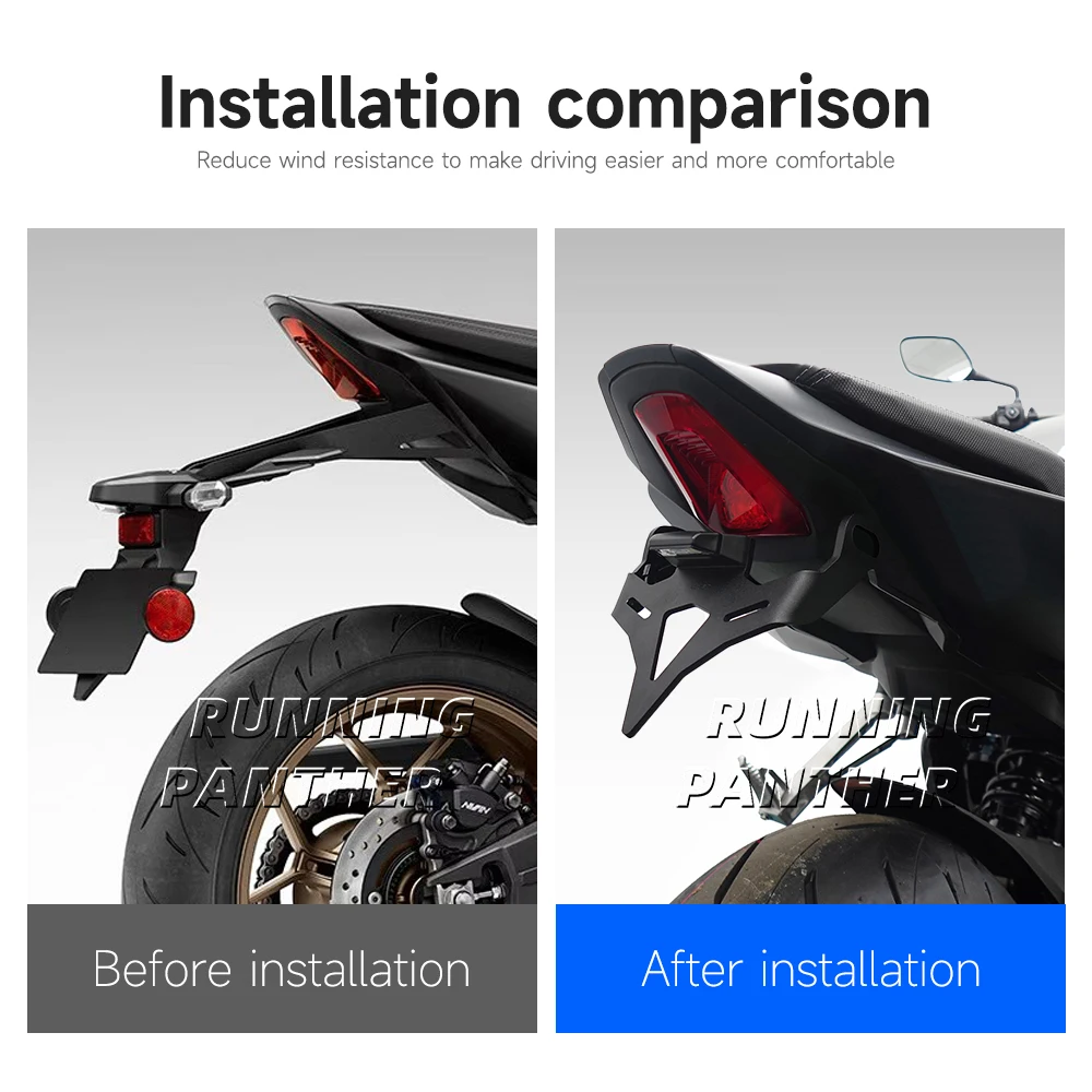 Задний короткий хвост мотоцикла аккуратный держатель номерного знака кронштейн