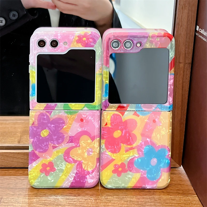 Модный чехол Oill с рисунком цветов для телефона Samsung Galaxy Z Flip 6 5 4 3 Z Flip5 Flip6 Flip4 5G, милые силиконовые чехлы (art.: 3920c8bbbaca7) - 3920c8bbbaca7