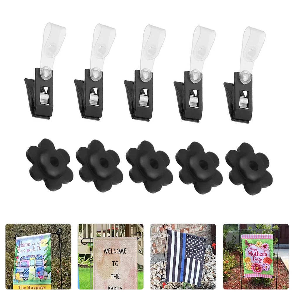 

Flag Garden Clips Wind Anti Stoppers Stopper Party Supplies Flagpole Fixator Pole Clamp Rubber Lawn Clip Stand Poles Adjustable