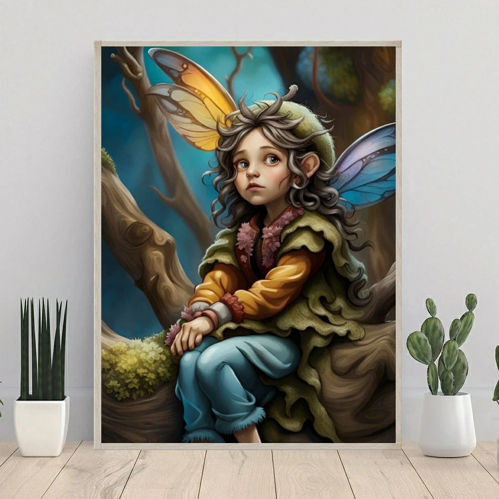 Мультфильм Elf 5D DIY Фея пыль Алмазная живопись вышивка Фэнтези мальчик крестиком