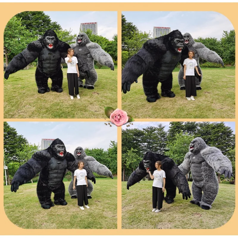 Надувной костюм Gorilla King Kong для косплея плюшевый пушистый талисман в виде