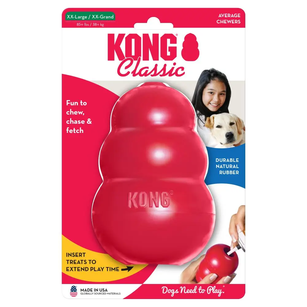 

Classic Fun Toy- Red- Natural Chew Dog Toughest Rubber, To