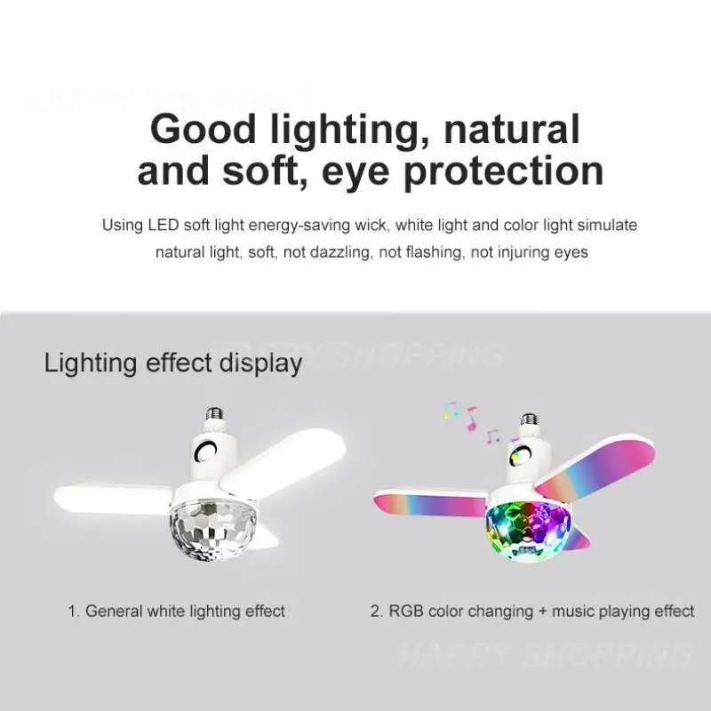

40W E27 Crystal Ball Music Light Remote Control RGB LED Foldable Lamp 5.0 Smart Home Music Lamp