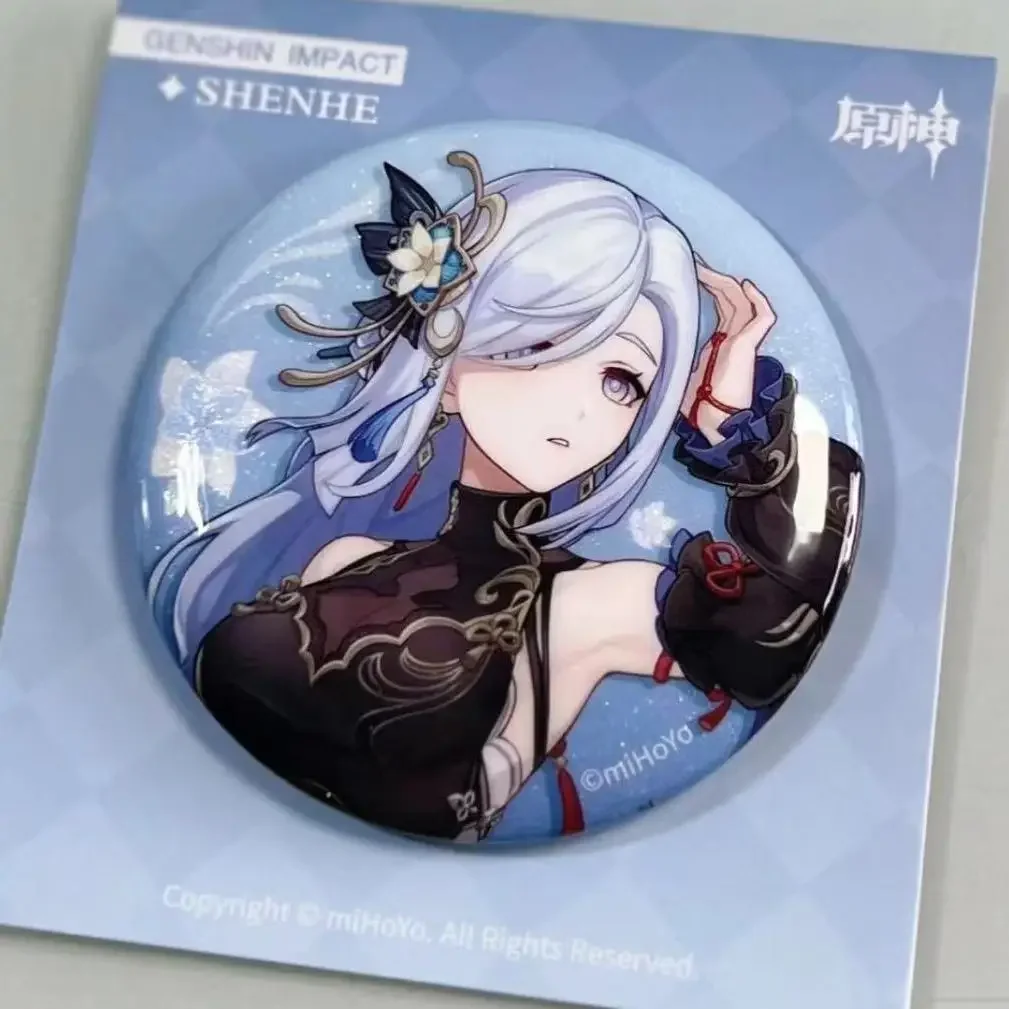 Брошь для косплея аниме Genshin Impact Shenhe украшение нагрудник жестяная жесть подвеска