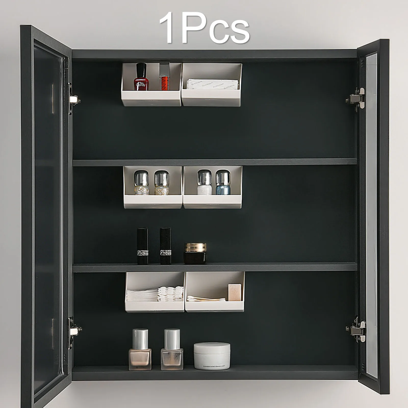 

Mirror Cabinet Oblique Storage Box Bathroom Shelf Wall Hanging Storage Wall Mounted Punching-Free Holder Accessorry