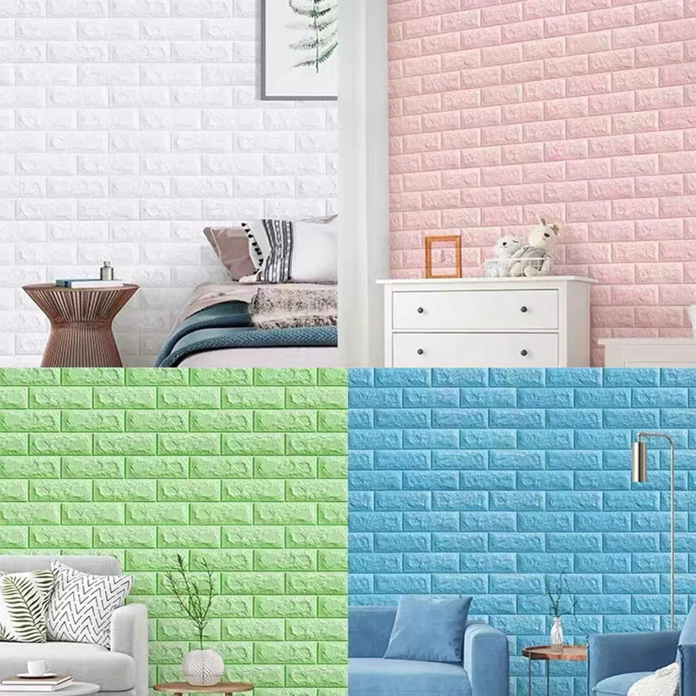 

Self Adhesive 3D Wallpaper Sticker Wall 77*70cm TV Backgroud DIY Soft Home Living Room Kitchen Bathroom Decorative Mural Brick