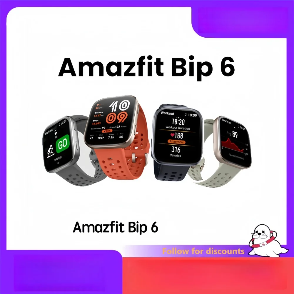 Фото Amazfit Bip 6, умные часы для мужчин, женщин и детей, GPS, бесплатные карты, AI, Bluetooth-звонки, здоровье, фитнес, сна, спорт, reloj inteligente №1