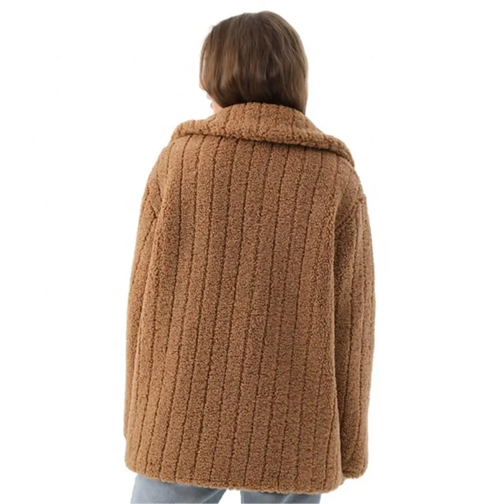 Winter Keep Warm Women Real Fur Coat Fashion Designer Simple Long Real Fur Fleece Teddy Women's Teddy Real Fur Lapel Jackets