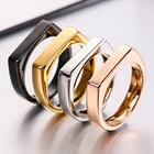 Мужское и женское кольцо из нержавеющей стали, черноестальноеЗолотое кольцо в стиле панк, 4 мм