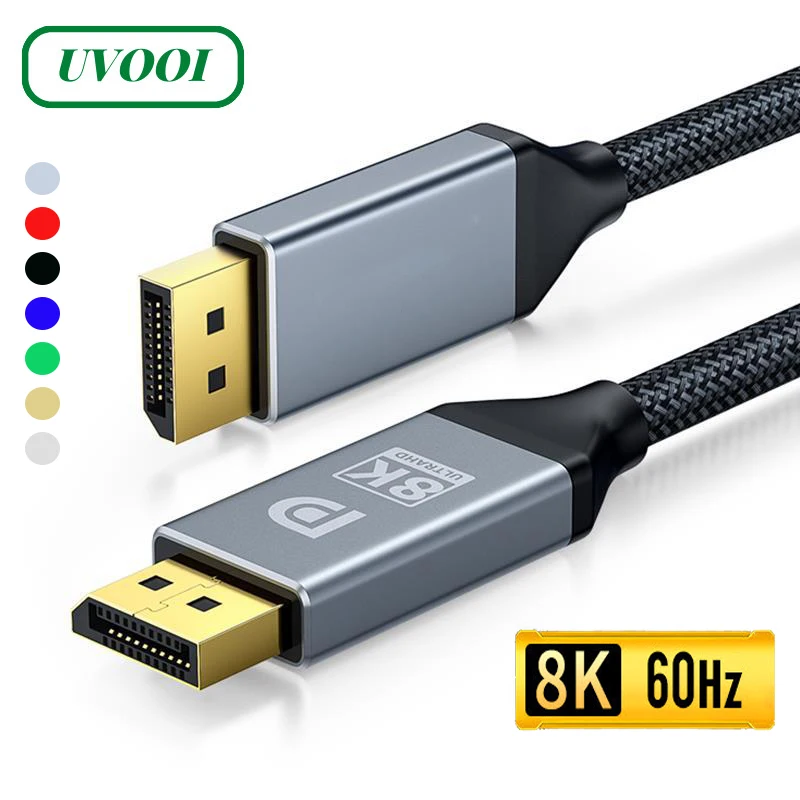 

Displayport Cable 1.4 DP to DP Cable 8K 4K 144Hz 165Hz Display Port Adapter For PS5 Apple TV Box Xbox Series Projectors 1M 3M 5M