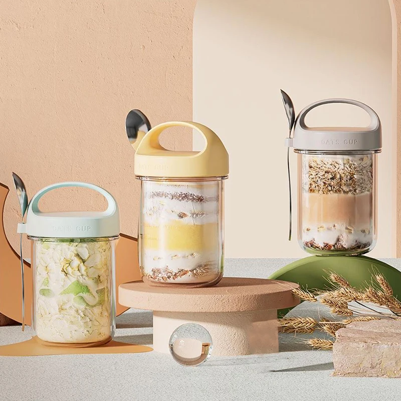 Женская салатная чашка для йогурта с крышкой и ложкой